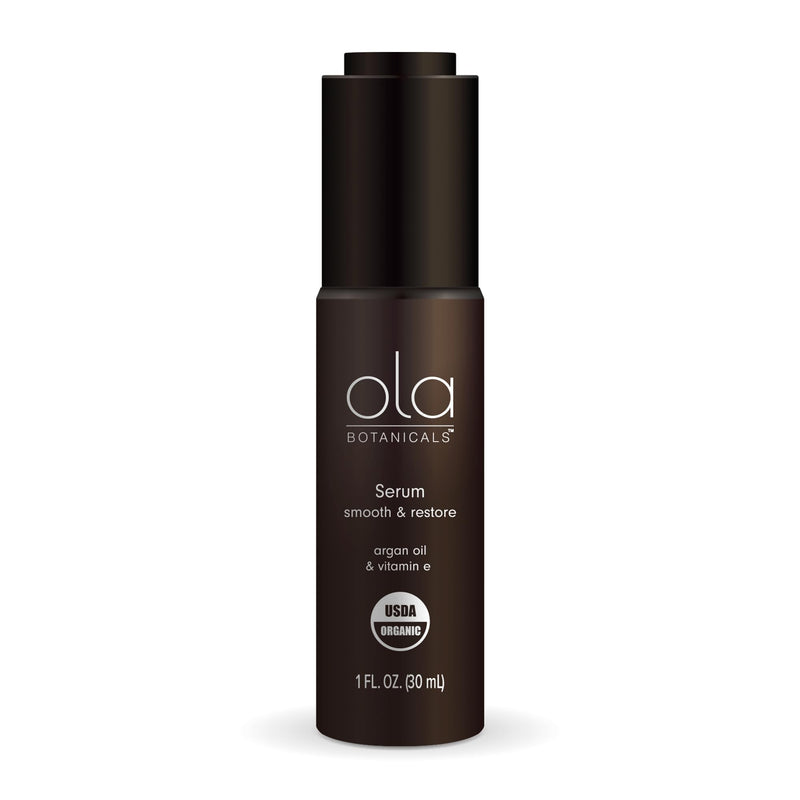 Ola Botanicals Organic Serum, 13 Botanical Oils, 1 fl oz (30 mL) | Smooth and Restore, Argan Oil and Vitamin E, Certified USDA Organic, Cruelty Free, Non-GMO, Non-Greasy