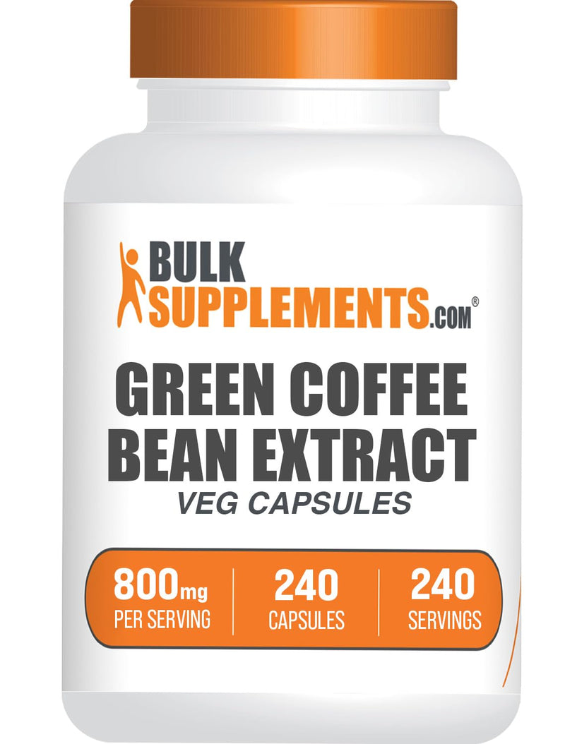 [Australia] - BulkSupplements.com Green Coffee Bean Extract Capsules - Green Coffee Bean Supplements, Green Coffee Bean Capsules - Green Coffee Bean 8000mg, Vegan - 1 Capsule per Serving, 240 Veg Capsules 