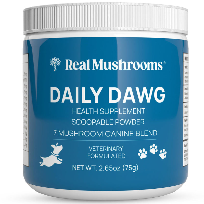 Daily Dawg Mushroom Extract Powder Support - 265 oz Bulk Supplement Dog Vitamins with Real Mushrooms Lions Mane, Cordyceps Mushroom, Turkey Tail, Reishi Shiitake - PawsPlanet Australia