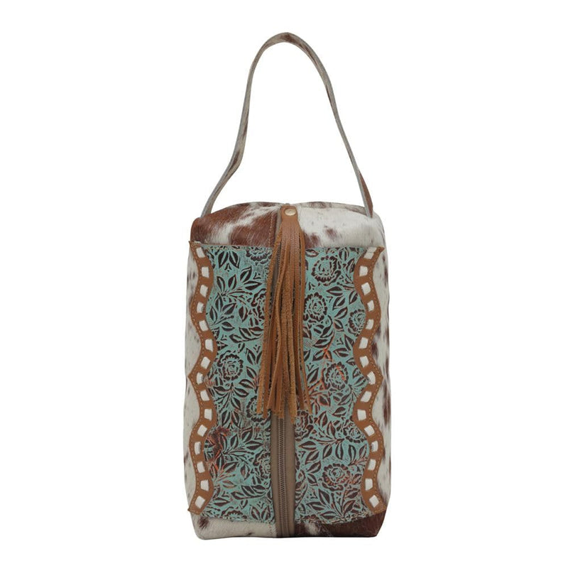 Western Leather Makeup Bag for Women - Cosmetic Toiletry Bag Southwest