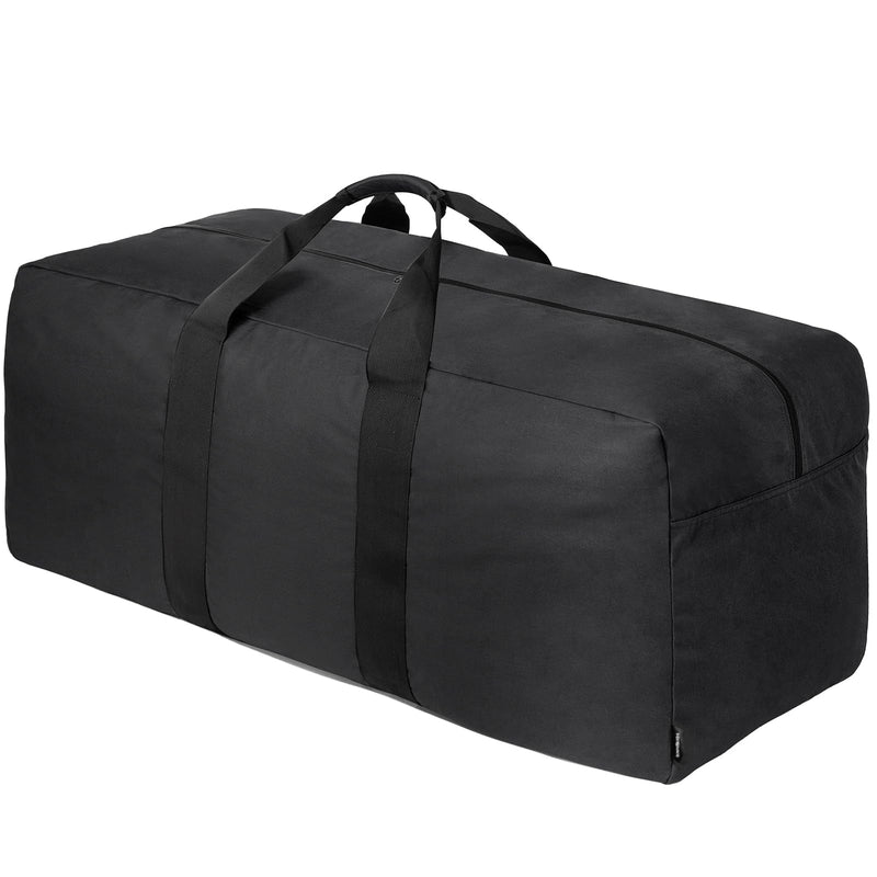 Vorspack 200L Extra Large Duffle Bag for Travel, Camping - Black | Foldable Travel Bag, Thickened 600D Polyester, Tear-Resistant, Padded Handle, Ideal for Moving, Weekend, Overnight, Hospital 200 l