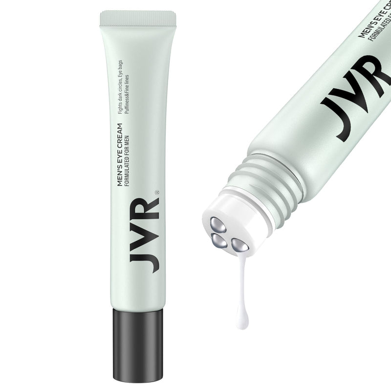 JVR Caffeine Eye Cream and Under Eyes Roller for Dark Circles 20 ml | Smooth away Puffiness, Fine lines, Under-Eyes Bags | Eye serum, Vitamin C, Hyaluronic acid