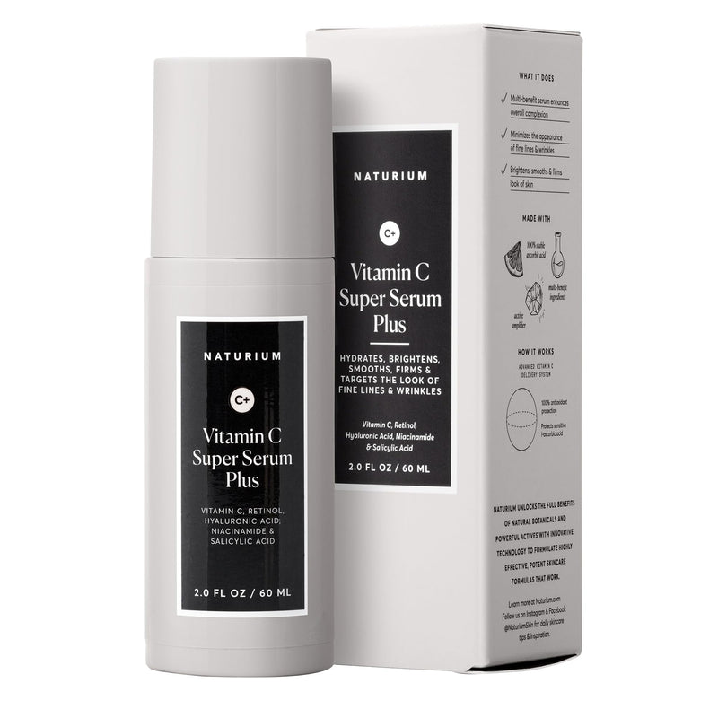 Naturium Vitamin C Super Serum Plus Jumbo, Smoothing Face Care, plus Retinol, Hyaluronic Acid, Niacinamide & Salicylic Acid, 2 oz 2 Fl Oz (Pack of 1)
