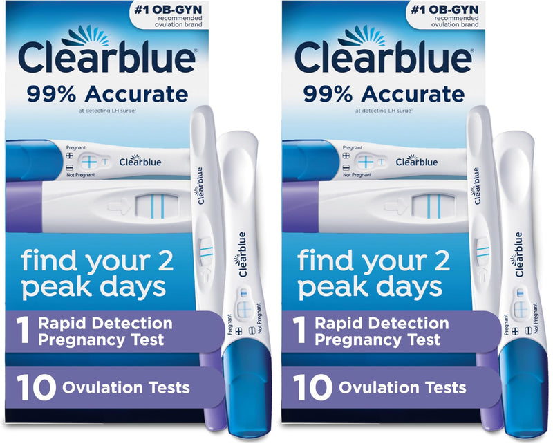Clearblue Ovulation Complete Starter Kit, 10 Ovulation Tests and 1 Pregnancy Test (Pack of 2) 1 Count (Pack of 2)