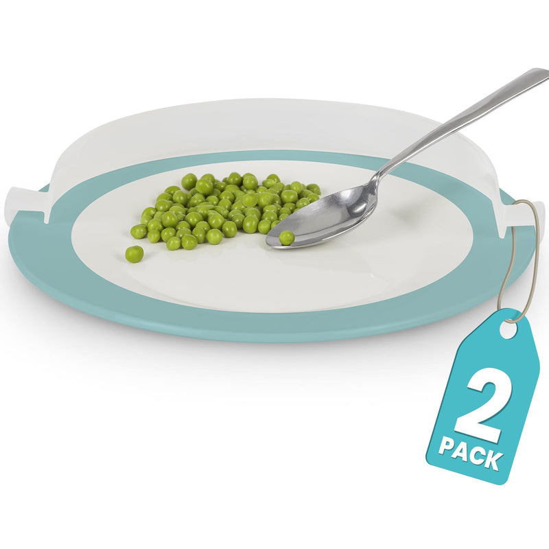 [Australia] - Vive Plate Guard (2 Pack) - Adaptive Equipment No Spill Guards for Eating - One Handed Assistance for Plates, Daily Living Aid for Elderly, Disabled & Parkinsons - Handicap Kitchen Accessories 
