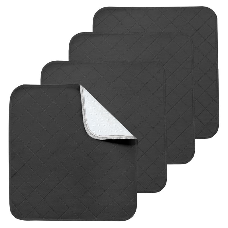 [Australia] - Waterproof Chair Pads for Incontinence, 4 Pack Reusable Seat Protector Pads 22" x 21", Non-Slip Absorbent Wheelchair Pad Covers, Washable Chair Pads for Adults, Kids & Pets - Black 