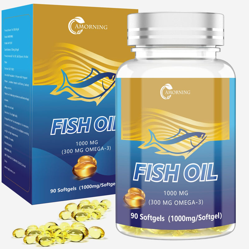 [Australia] - Fish Oil Softgels 1000mg Omega-3 Supplements Fatty-Acids - 90 Softgels Adult Essential Supplement Supports Heart Health 90Count 