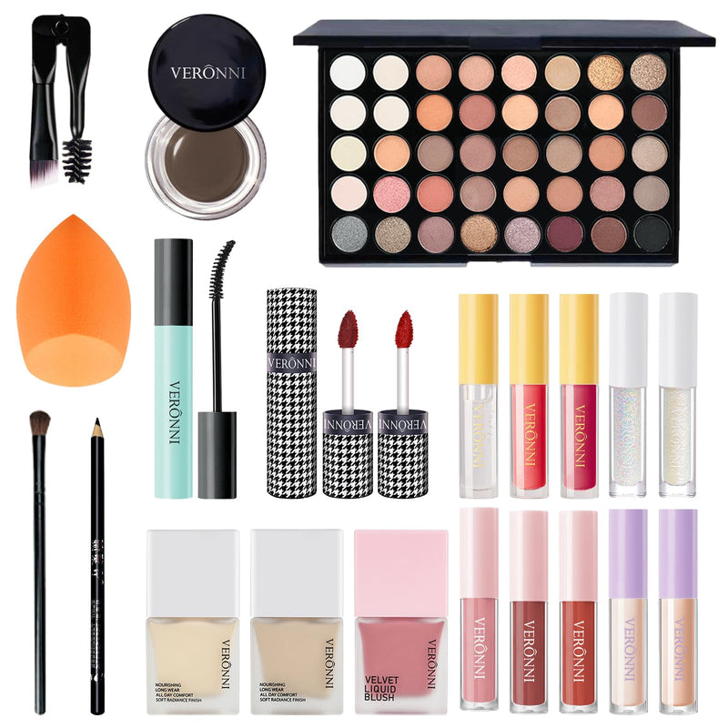 [Australia] - VERONNI Makeup Set,All In One Makeup Kit for Women Full Kit,Multipurpose Women's Makeup Sets,Beginners and Professionals Alike,Easy to Carry (Kit 011 (22pcs)) 