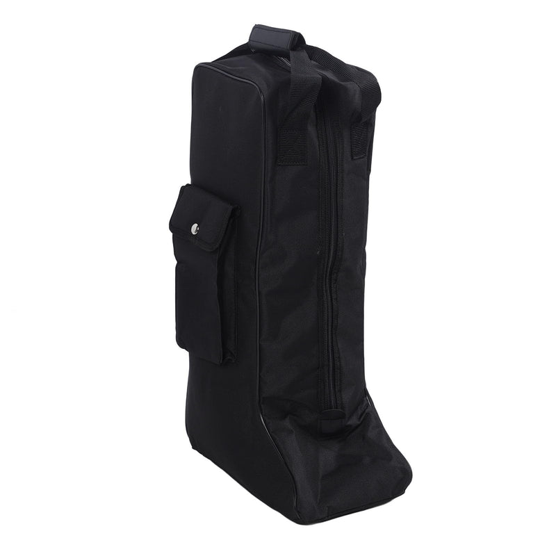 Portable Dust Proof Storage Bags for Tall Boots, Oxford Cloth and Leather Zippered With Handle, for Cowboy and Snow Boots, Black Shoe Bags