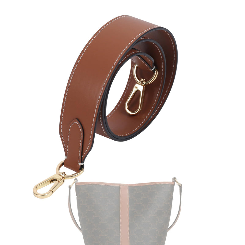 Vachetta Leather Strap for Celin Bucket Bag, Multi Length Handmade Cowhide Crossbody Purse Strap for Handbag 【1.5inch Wide 35.4inch Long, Caramel (Caramel Thread)】 Caramel ( Caramel Thread ) 【35.4inch Long】 1.5inch Wide