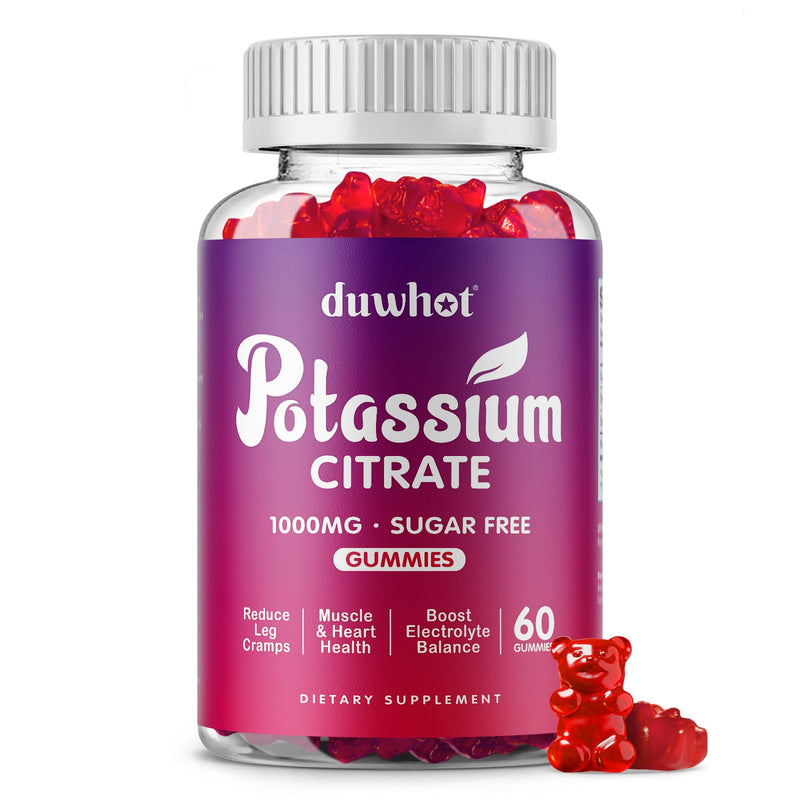 [Australia] - Potassium Citrate 1000mg Gummies, Potassium Supplement for Adults Women & Men, Support Leg Cramps & Muscle Health, 60 Chewables 1 