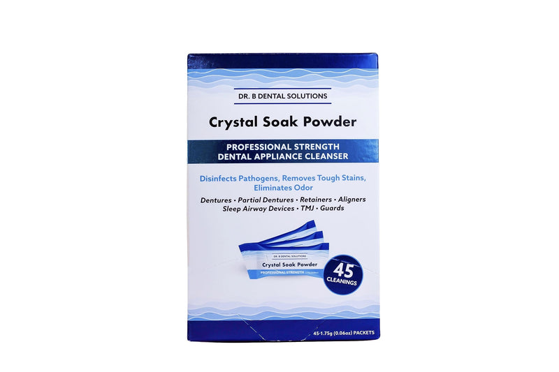 [Australia] - Dr. B Dental Solutions Powder Crystal Soak Cleanser, Ideal for Oral Appliances, Dentures, Night Guards, Retainers, Aligners, and Sleep Apnea Devices - 45 Packs Included (Single Pack) Single Pack 
