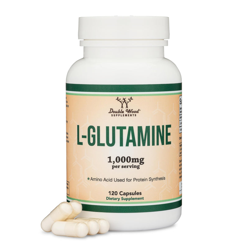 [Australia] - L Glutamine Capsules - No Fillers (1000mg Servings, 120 Capsules) Non-GMO, Gluten Free, Keto Safe, Vegan Friendly, Third Party Tested (for Endurance and Gut Health) by Double Wood 