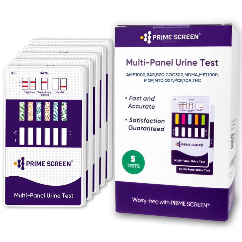 [Australia] - [5 Pack] Prime Screen 12 Panel Urine Test (AMP,BAR,BZO,COC,mAMP,MDMA,MOP/OPI 300,MTD,OXY,PCP,TCA,THC) - WDOA-7125 5 