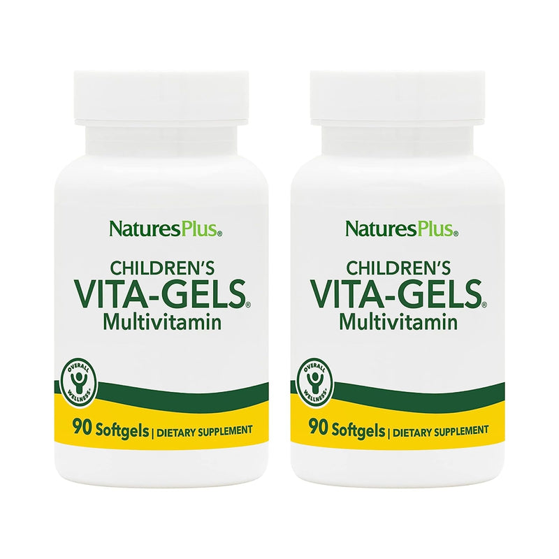 NaturesPlus Children’s Vita-Gels Multivitamin, Natural Orange Flavor - 90 Softgels, Pack of 2 - Gluten Free - 180 Total Servings 90 Count (Pack of 2)