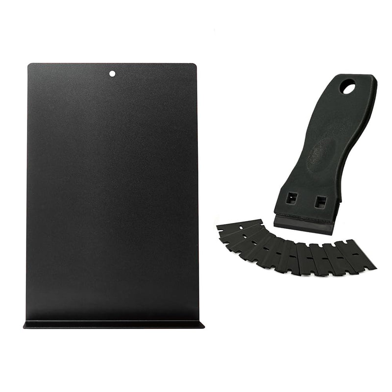 [Australia] - Hair Extensions Tape Remover Kit Tool with Tape Remover Board Razor Scraper Plastic Blades Car Window Sticker Label Glass Floor Kitchen Adhesive Tape Removal Tool Black 