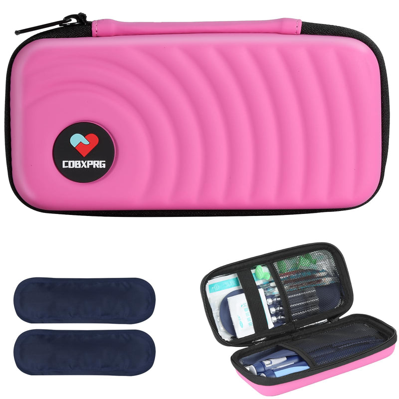 [Australia] - Insulin Cooler Travel Case with 2 Ice Packs for Insulin Pen Pu-pink 