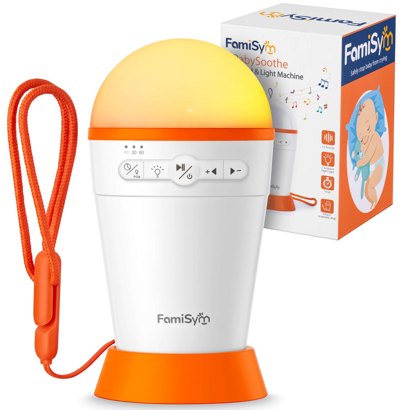 [Australia] - Portable Sound Machine for Baby Kids with Night Light - Recharge Battery, 13 Soothing Sounds, Shushing Baby White Noise Machine for Sleeping, Baby Sleep Soother Registry Gift, Baby Shower 