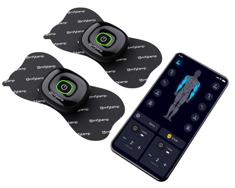 [Australia] - Comfytemp Wireless TENS Unit Muscle Stimulator with APP, FSA HSA Eligible Smart Dual Host TENS Machine for Pain Relief, EMS Device with 32 Modes, Pulse Muscle Massager for Back Shoulder Sciatica K6108 