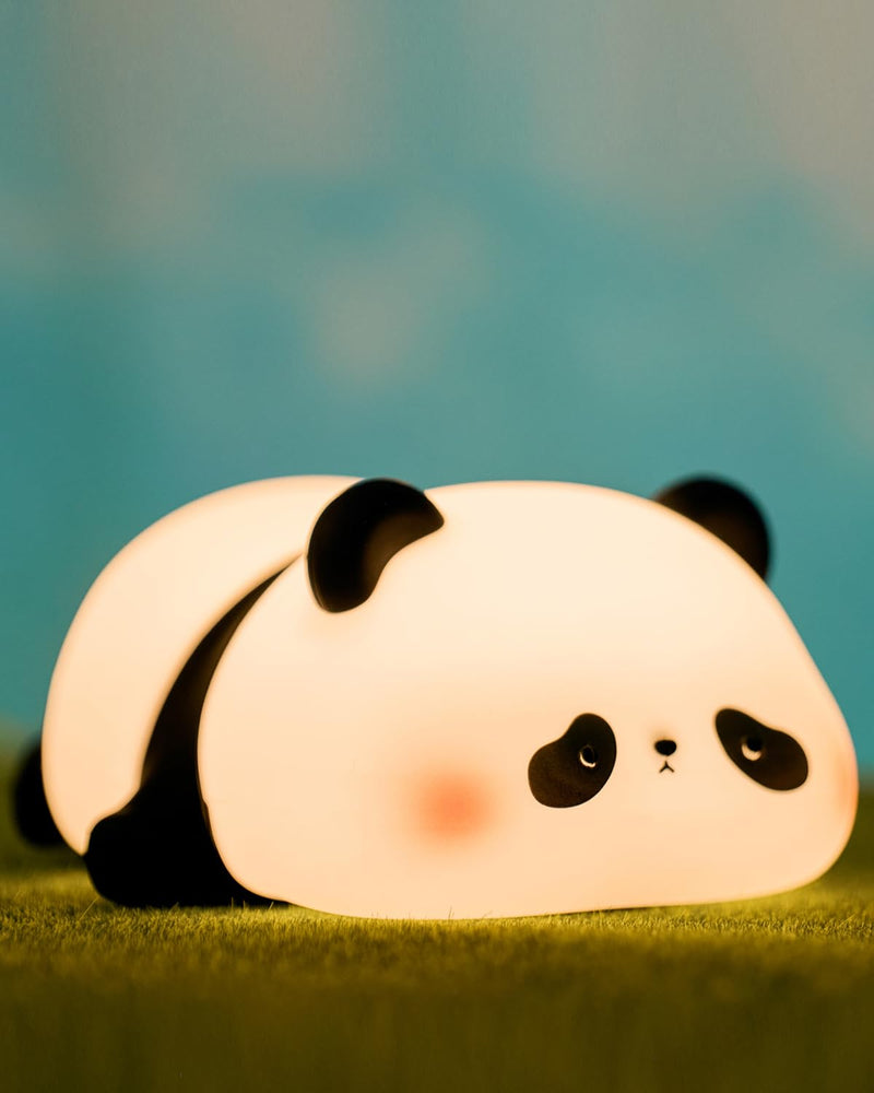 [Australia] - Cute Panda Night Light, LED Squishy Novelty Animal Night Lamp, Food Grade Silicone 3 Level Dimmable Breastfeeding Nursery Nightlight for Room Decor, Cute Gifts Stuff for Boys Girls Baby Children 