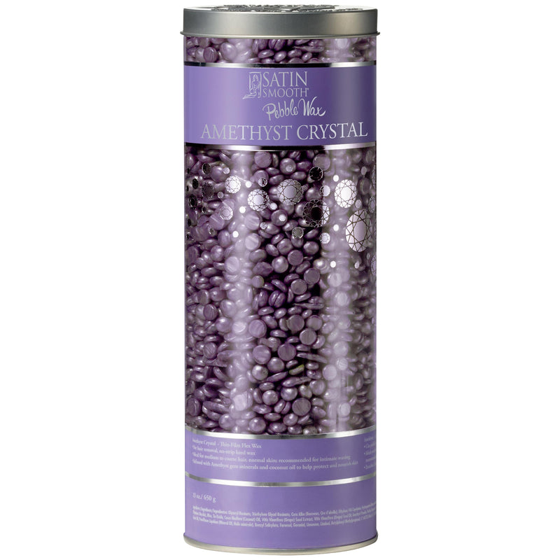 [Australia] - Satin Smooth Amethyst Crystal Flex Hard Wax Beads – Thin-Film Pebble Hard Wax for Sensitive Skin & Fine to Medium Hair, 23 oz 