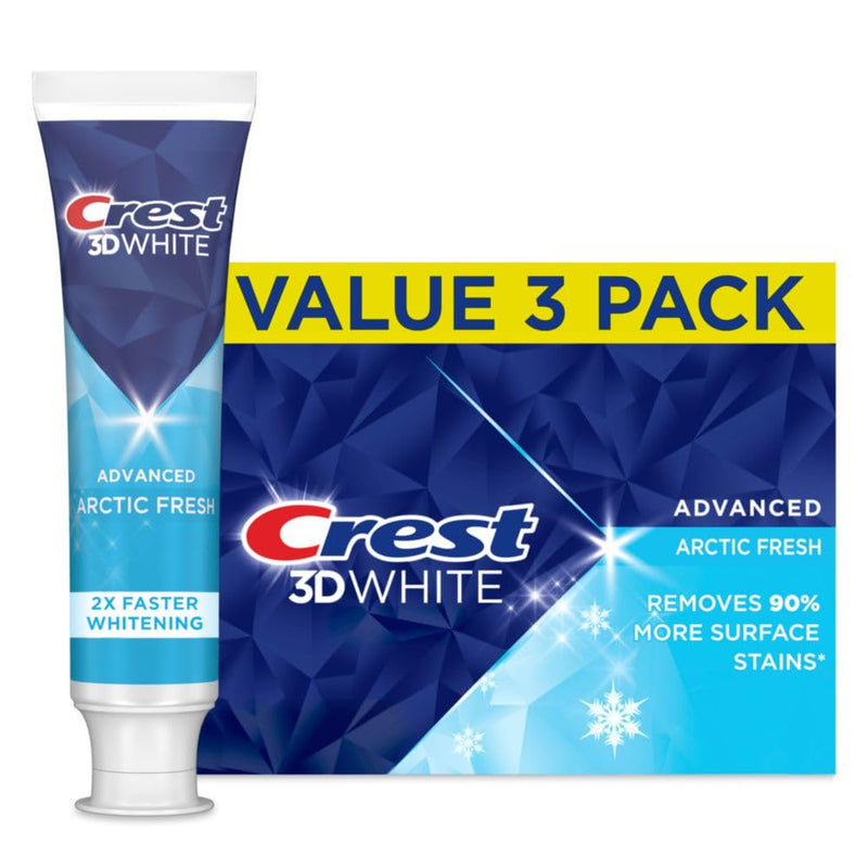 [Australia] - Crest 3D White Advanced Teeth Whitening Toothpaste, Arctic Fresh, 3.3 oz, Pack of 3 3.3 Ounce (Pack of 3) 