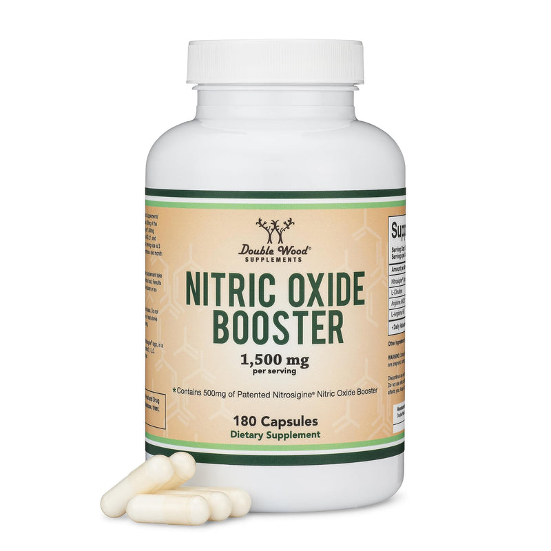 [Australia] - Nitric Oxide Supplement (Stim Free Pre Workout) - Nitric Oxide Booster with Nitrosigine, L Arginine, and L Citrulline (Clinically Studied to Boost No2 Nitric Oxide Flow) 180 Capsules by Double Wood 