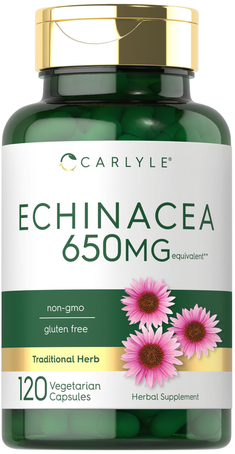 [Australia] - Carlyle Echinacea Capsules 650mg | 120 Count | Non-GMO & Gluten Free Supplement 