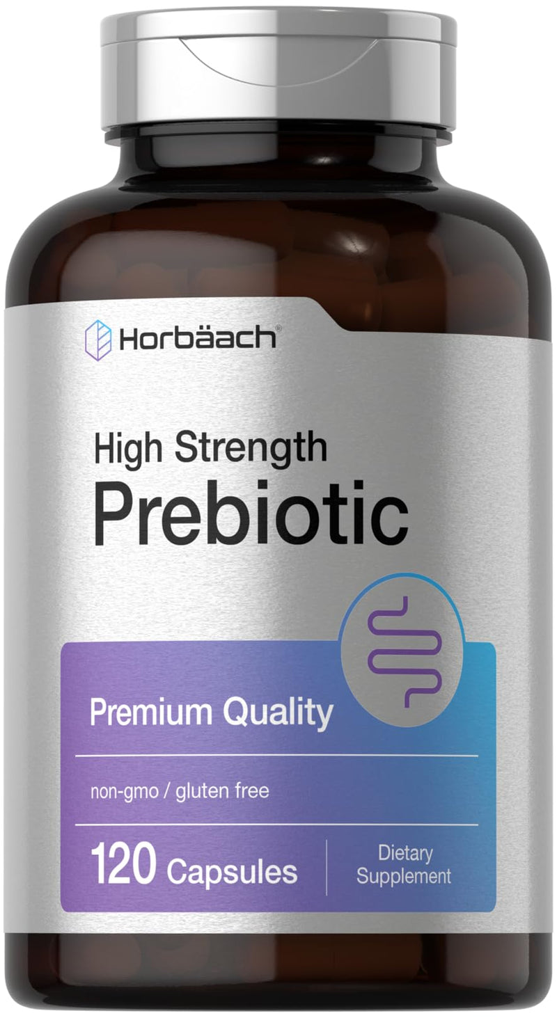 [Australia] - Horb√§ach Prebiotic for Men and Women | 120 Powder Pills | High Strength & Premium Quality Supplement | Non-GMO & Gluten Free Quick Release Capsules 