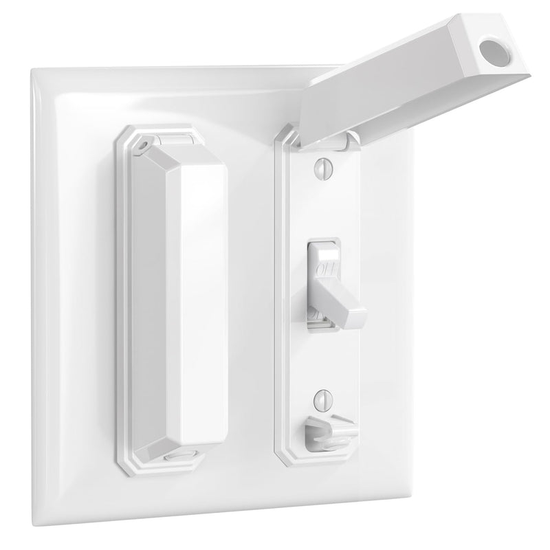 [Australia] - Light Switch Cover Guard, Child Proof Wall Switch Cover Keeps Your Lights or Switches from Getting Accidentally Turned ON or OFF, Toggle Style (White, 2 Pack) 