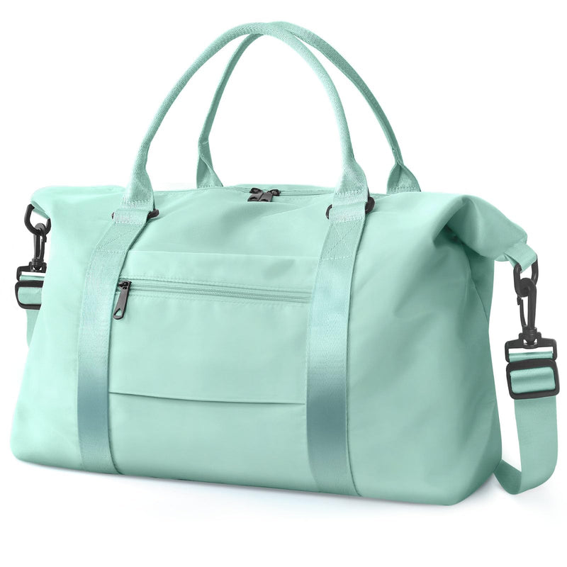 Travel Duffle Bag, Waterproof Weekender Bag Carry On Tote Bags for Women, Travel Essentials Sport Gym Bag for Men, Hospital Bag for Labor and Delivery, Overnight Bag Luggage Bag with Trolley Sleeve 04 Cyan Green