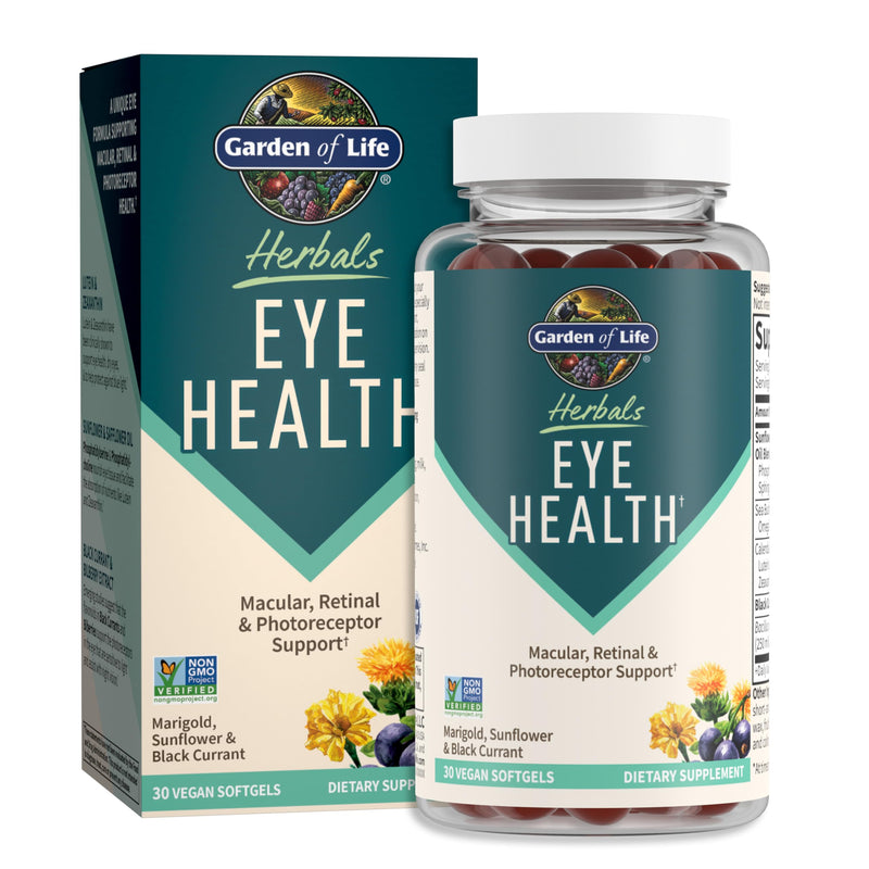 [Australia] - Garden of Life Herbals Eye Health Supplement with Sunflower & Safflower Oil, Lutein, Zeaxanthin & Black Currant for Dry Eyes & Healthy Vision Support ‚Äì Non-GMO, Gluten-Free, Berry Flavor, 30 Servings 