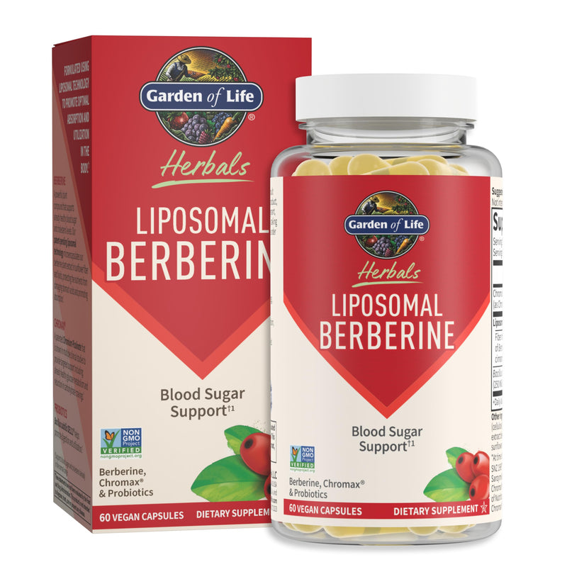 [Australia] - Garden of Life Liposomal Berberine and Chromium Picolinate for Already Healthy Blood Sugar, Glucose Metabolism and Cholesterol—Probiotics for Easy Digestion—Non GMO, Gluten Free, Kosher, 30 Servings 