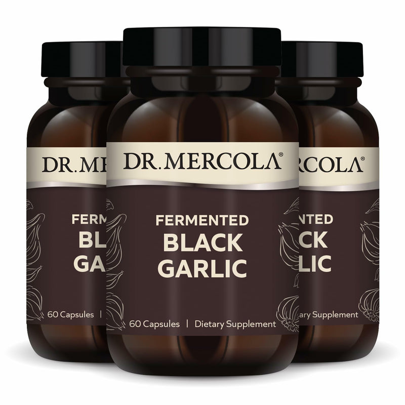 [Australia] - Dr. Mercola Fermented Black Garlic, 90 Servings (180 Capsules), Dietary Supplement, Supports Immune Health, Non-GMO 