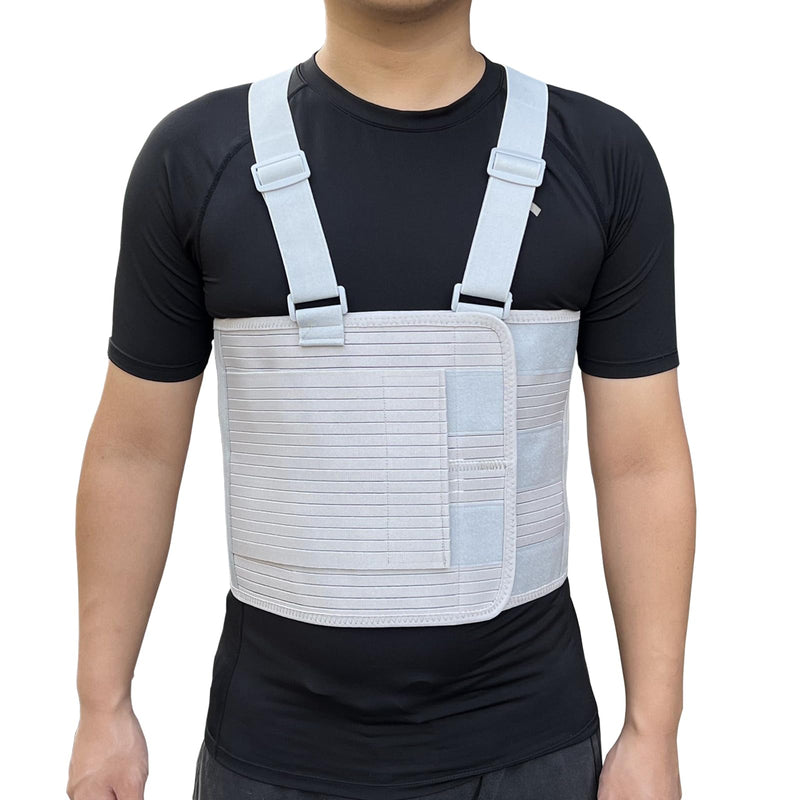 [Australia] - Rib Injury Chest Binder Brace for Cracked Ribs - Elastic Rib Support Belt for Men and Women - Rib Cage Support Belts Chest Compression Wrap for Bruised, Fractured or Dislocated Ribs Protection, Compression Wrap and Chest Support (Large ( Fits 41” - 51”... 