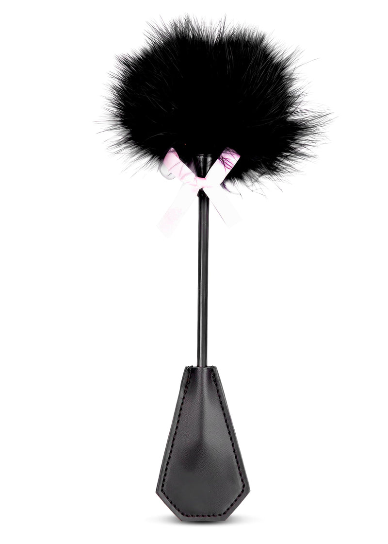 [Australia] - Feather Tickler Crop Black Faux French Feather Black1 