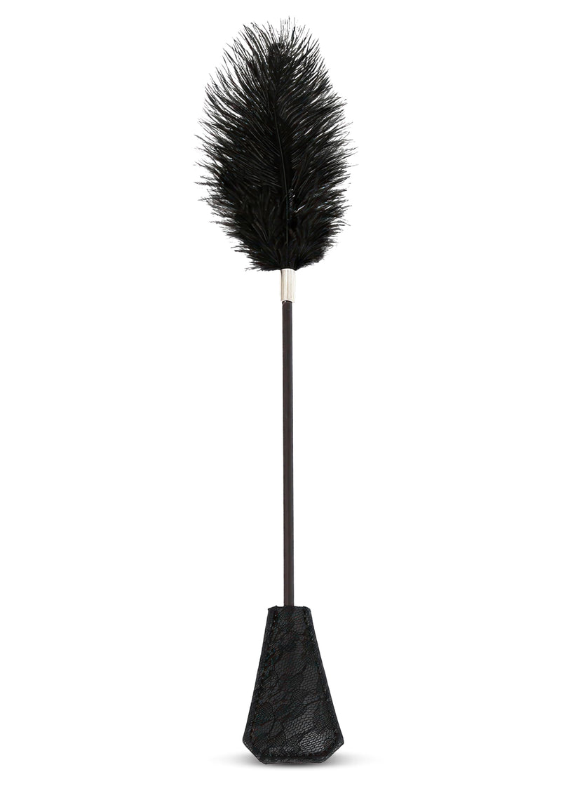 [Australia] - Feather Tickler for Play Faux Feather Tickler Cosplay Show Tickler Crop French Tickler Black 