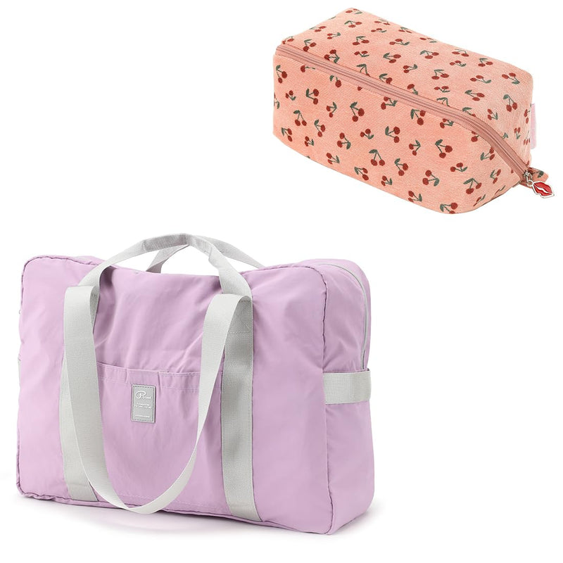 VanFn Foldable Travel Duffel Bag & Cosmetic Bags, Sports Duffels Gym Bag, Rainproof Nylon Totes, Travel Toiletry Bag for Girls Make Up Bag Brush Bags Toiletry Bag P.Travel Series