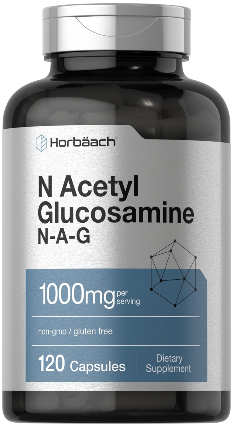 [Australia] - Horbaach N-Acetyl Glucosamine 1000 mg | 120 Capsules | N-A-G Supplement Pills | Non-GMO & Gluten Free 