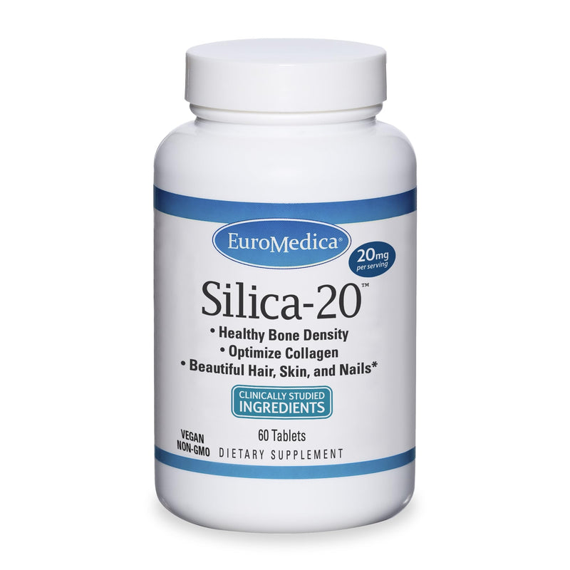 [Australia] - Euromedica Silica-20, 60 Tablets - Optimize Collagen, Support Healthy Bone Density + Hair, Skin & Nails - Non-GMO, Vegan - 30 Servings 