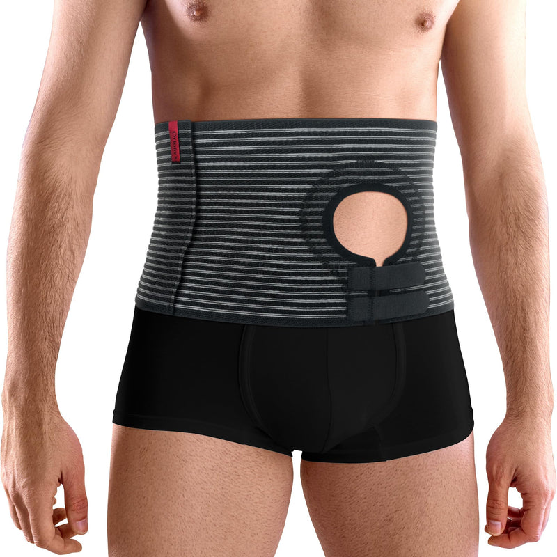 [Australia] - ORTONYX Abdominal Ostomy Belt for Men and Women, Post-Operative Care After Colostomy ileostomy Surgery, Adjastable Stoma Bag Hole/Black L-XXL L/XXL (36"-49") Black 