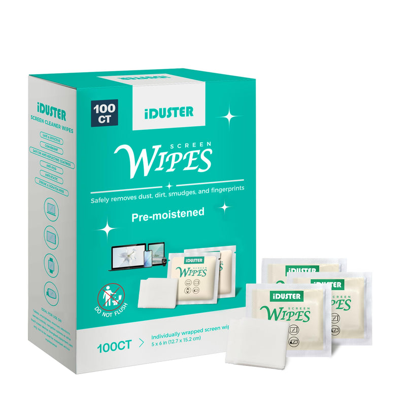 [Australia] - Cleaning Wipes for Electronic Devices - 100 Counts Premoistened Glass Cleaning Wipes, Portable Laptop Screen Cleaner, Individually Wrapped Wipes, Travel Size 100 Count (Pack of 1) 