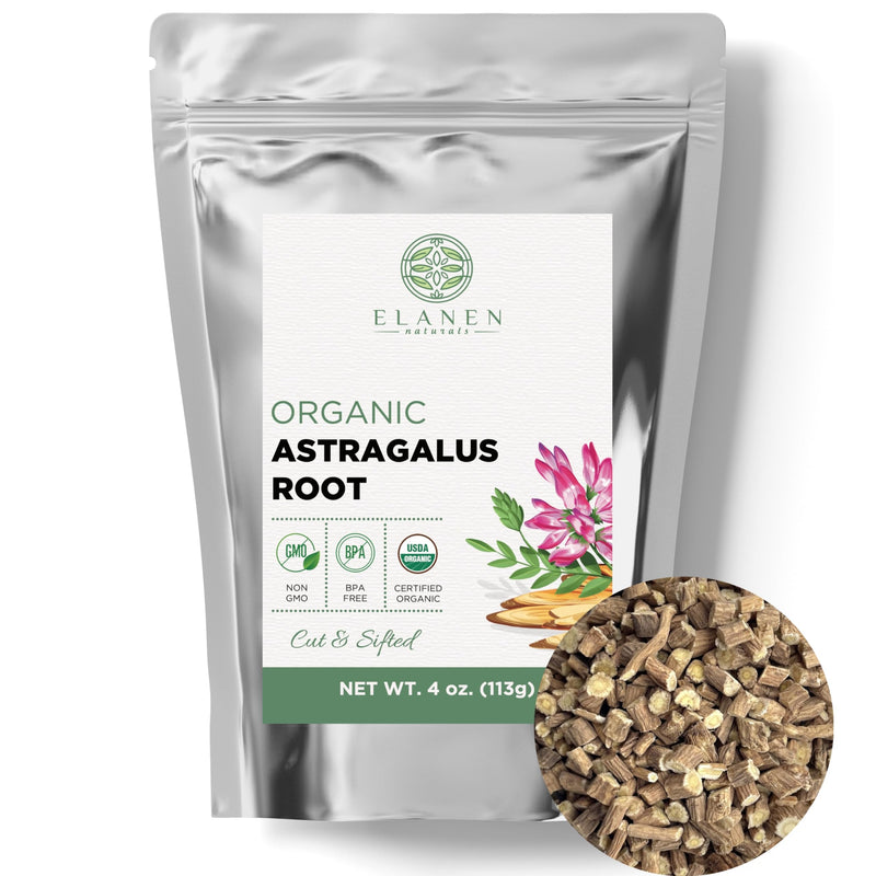 [Australia] - Organic Astragalus Root 4 oz. (113g), USDA Certified Organic Astragalus Dried Root Tea, Astragalus Root Organic, Dried Astralagus membranaceus, Huang Qi, Cut & Sifted 