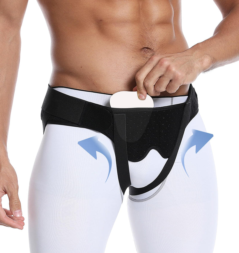 Hernia Belt Truss for Men Women Hernia Belt for Single/Double Inguinal or Sports Hernia,2 Removable Compression Pads Comfortable Adjustable Groin Waist Straps Guard for Pain Relief Recovery (L) Large