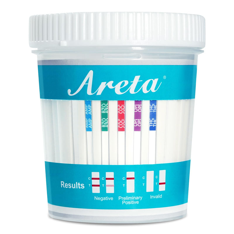 Areta Multi-Drug Test Cup: (1 Pack) at Home Drug Test Kit, Testing 5 Drugs Amphetamine (AMP), Oxazepam (BZO), Cocaine (COC), Morphine (OPI 2000), Cannabinoids (THC 50) -#ACDOA-754-1 | 5 Drugs Urinary Metabolites Test, Precise Home Testing Kit Over The ...