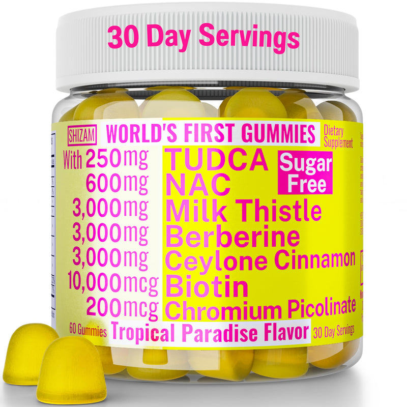 [Australia] - Sugarless Gummies with Chromium Picolinate TUDCA NAC Organic Ceylon Cinnamon Milk Thistle Berberine | Capsules Powder Supplements Alt | Bile Salts N-Acetyl-L-Cysteine Biotin N-Acetylcysteine 600-mg 