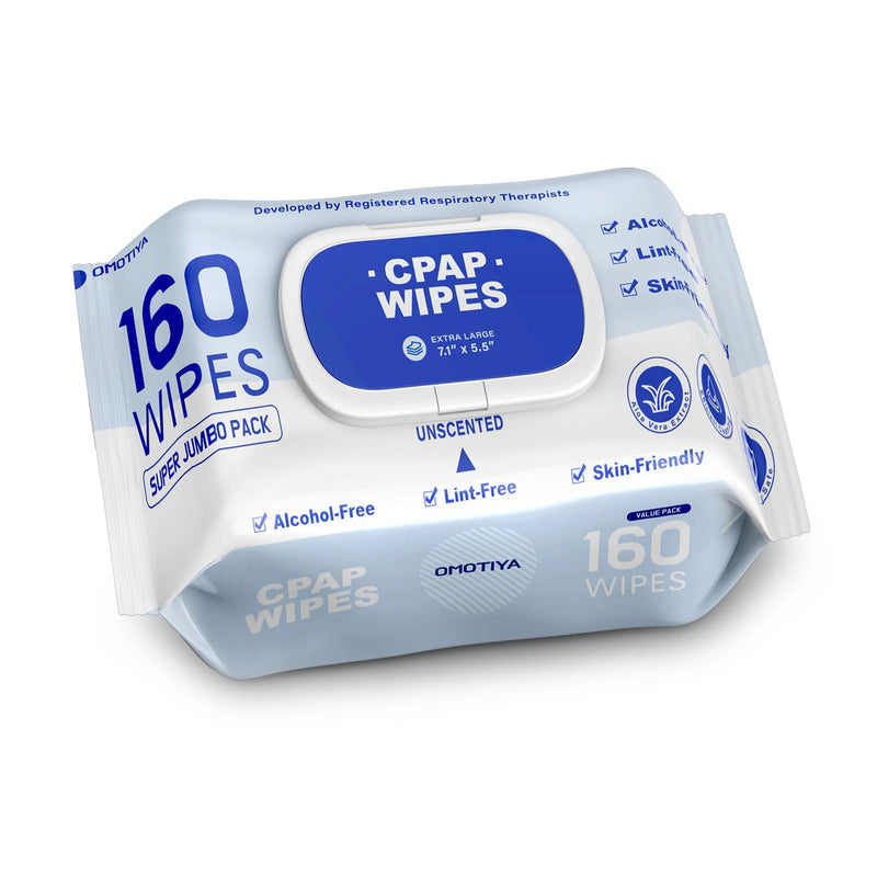 [Australia] - CPAP Mask Wipes, 160 Count Super Jumbo Pack, FSA/HSA Eligible, Extra Large & Moist, Unscented, Lint Free, Alcohol Free, Cleansing-Safe, Cleaning Wipes for Mask, CPAP Machine & Supplies, 1-Pack 160 Count (Pack of 1) 