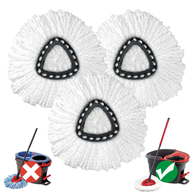 [Australia] - Mop Head Replacement, 3 Pack Spin Mop Refill Replace Head Compatible Easywring 1-Tank System, Great Cleaning Power, Microfiber, Helper Housework, Machine Washable & Easy-to-Replace, White 1-TANK Mop Head (3pcs) 