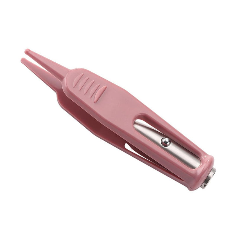 [Australia] - Infant Nose Cleaning Tweezer, Nose Tweezer with LED Light Round-Head Nose Picker Baby Cerumen Remover Nose Navel Clean Tool for Relieves Stuffy Nose 