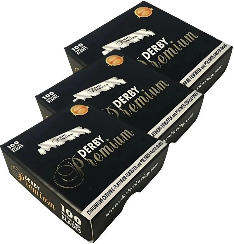 [Australia] - 300 "Derby Premium" Single Edge Razor Blades for straight razor 